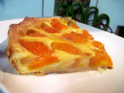 recette Tarte à la crème et aux abricots.