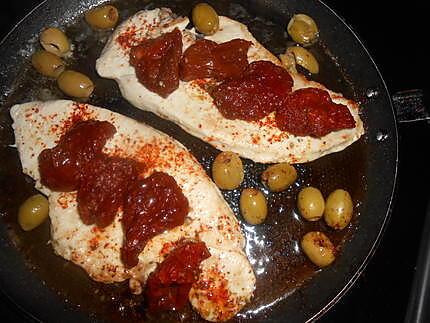 recette Escalope de dinde jambon serrano, tomates confites