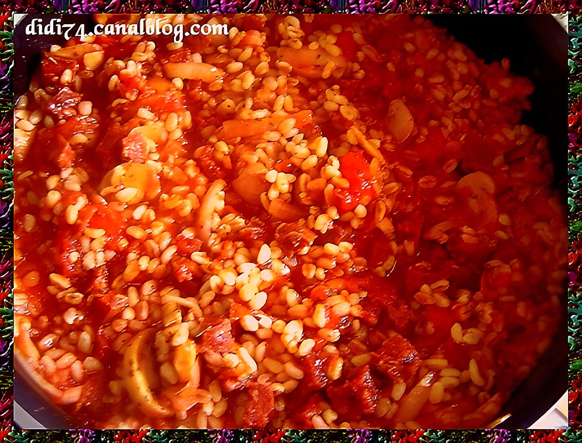 recette Ebly à la tomate et chorizo