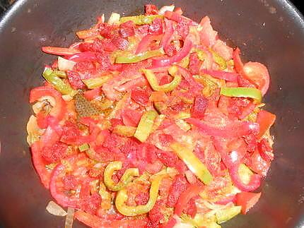 recette Filet de cabillaud aux poivrons et chorizo