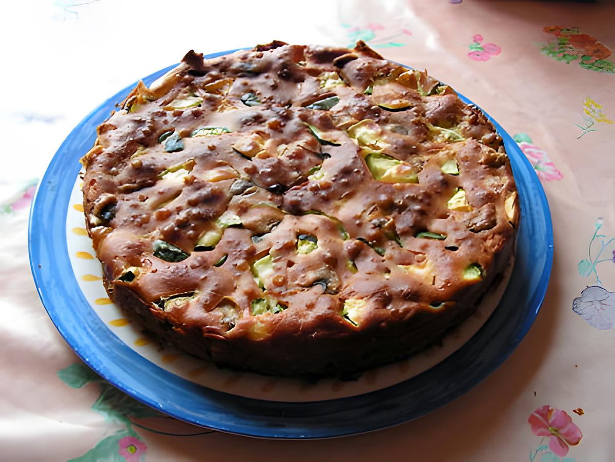 recette Gâteau au yaourt courgette et champignons