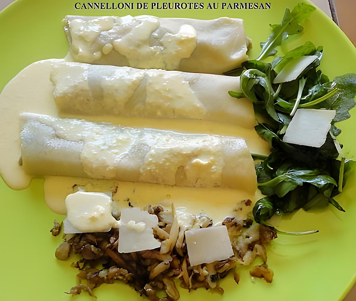 recette CANNELLONI DE PLEUROTES AU PARMESAN