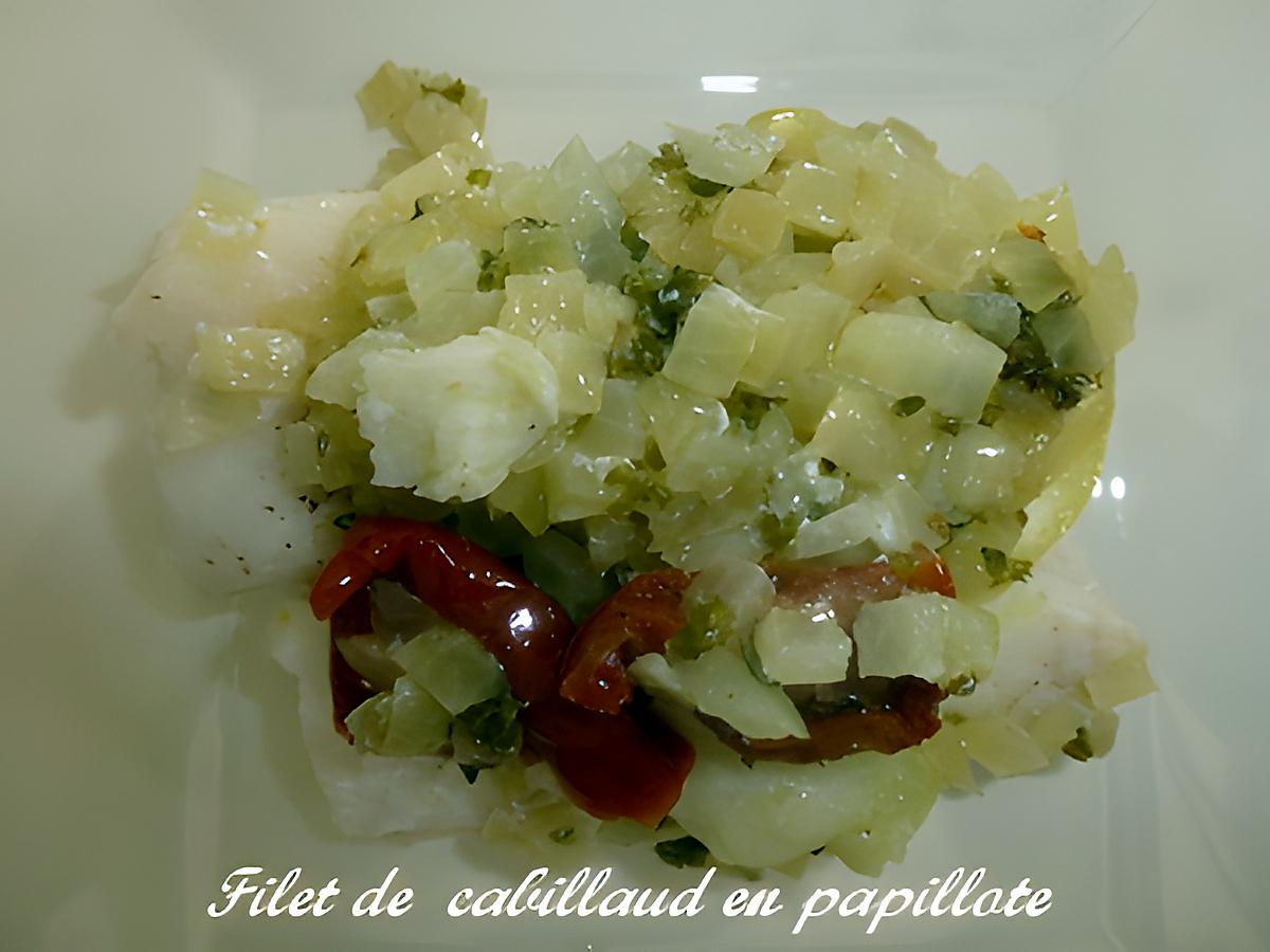 recette FILET DE CABILLAU EN PAPILLOTE