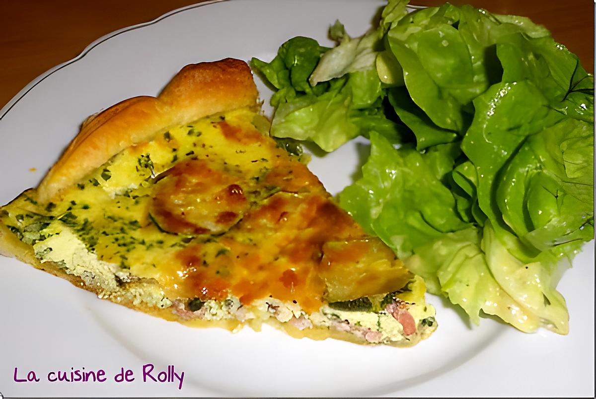 recette Tarte fine aux courgettes et lardons