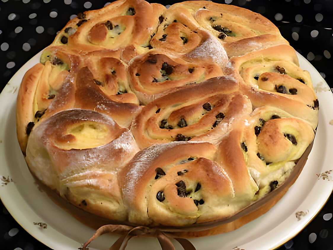 Chinois creme patissière et pépites de chocolat