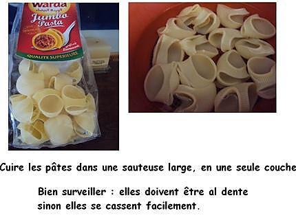 recette Pâtes farcies de légumes crus