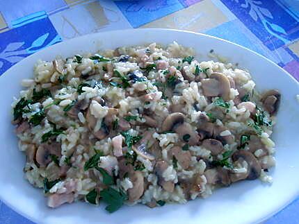 recette RISOTTO  AUX  CHAMPIGNONS DE   PARIS