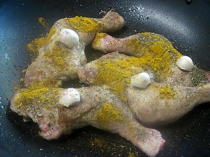 recette Cuisses de poulet au curcuma.