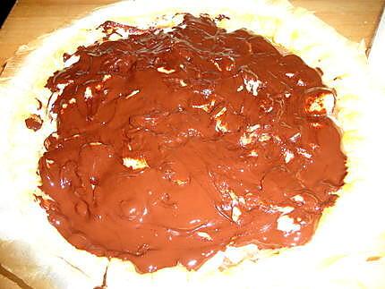 recette PIZZA CREME DE MARRON BANANE CHOCOLAT CHAMALLOW DE NICOLASE