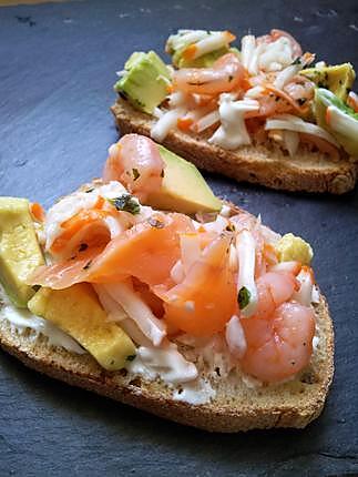 recette Bruschetta fraicheur à l'avocat et surimi