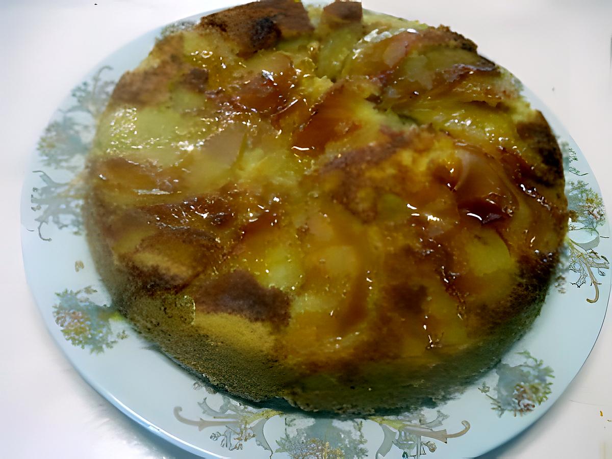 recette gâteau renvercé aux pommes.