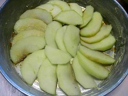 recette gâteau renvercé aux pommes.
