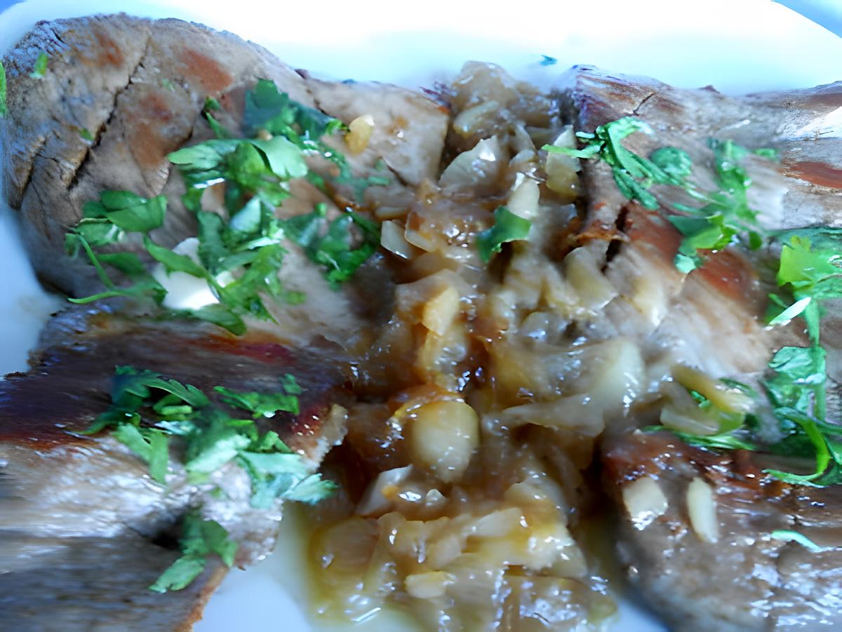 recette GRILLADE ET CONFIT D'ECHALOTE AU SIROP D'ERABLE