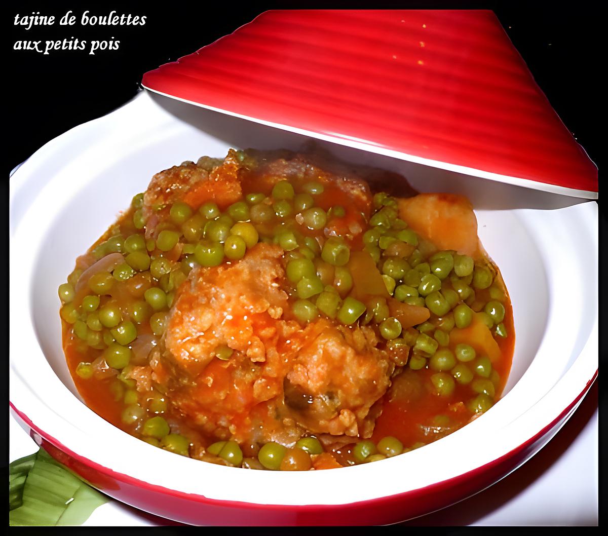 recette tajine de boulettes aux petits pois