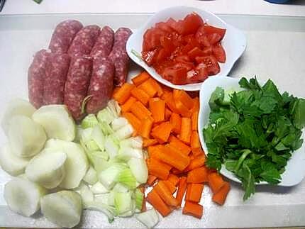 recette Saucisses de Toulouse aux topinambours.