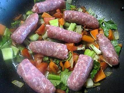 recette Saucisses de Toulouses aux topinambours.