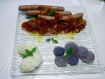 recette Chipolatas à la sauce tomates au Massalé.