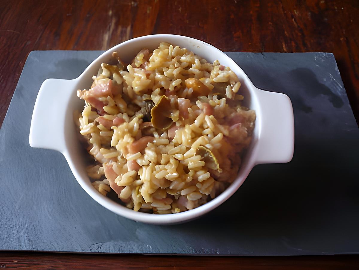 recette Risotto girolles/lardons