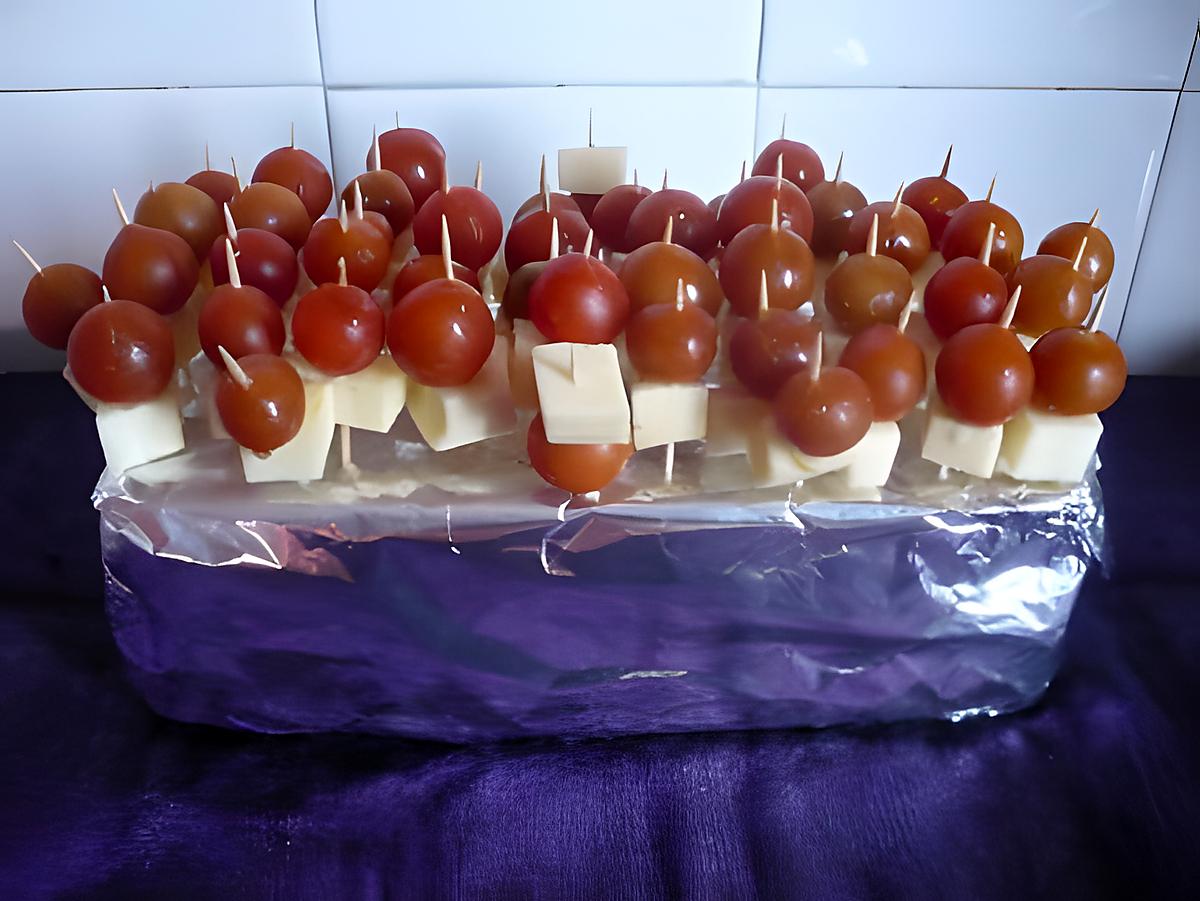 recette Amuses bouche tomates/mozzarella