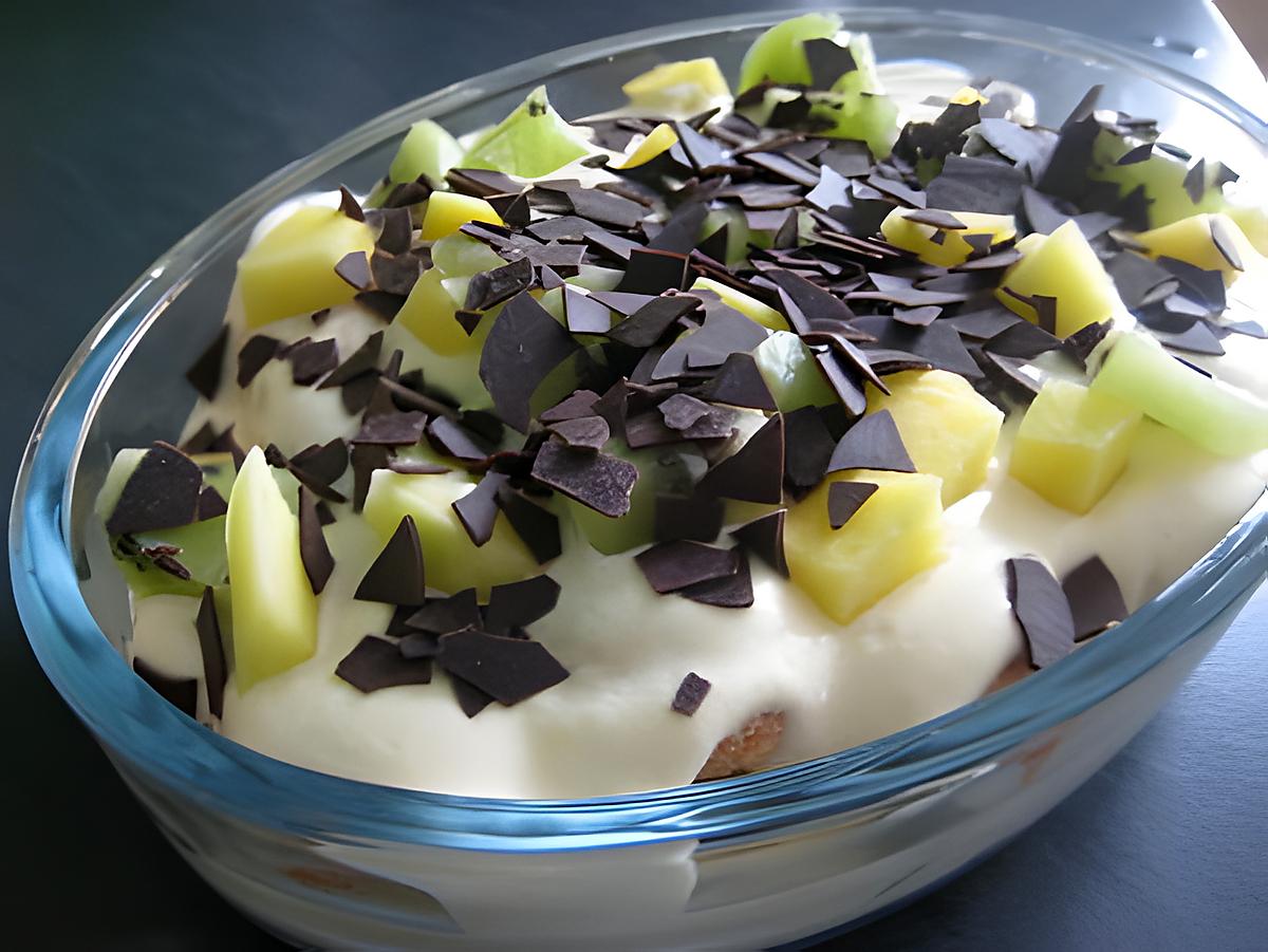 recette Tiramisu aux fruits et chocolat