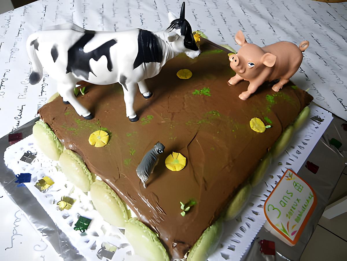 recette gateau d'anniversaire,thème:animaux de la ferme