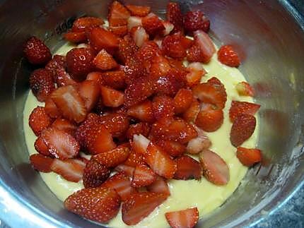 recette Gâteau aux fraises  au micro-ondes.