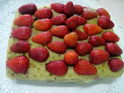 recette Gâteau aux fraises  au micro-ondes.