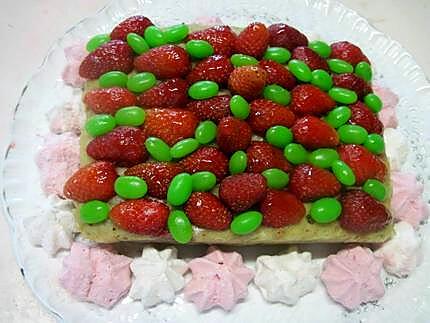 recette Gâteau aux fraises  au micro-ondes.