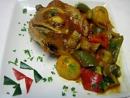 recette Osso bucco de veau aux légumes.