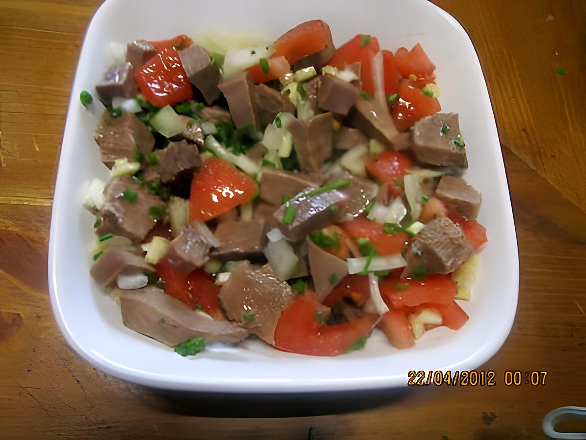 recette Salade de viande langue  de boeuf.