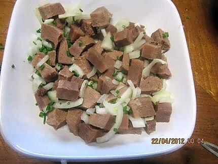 recette Salade de viande langue  de boeuf.