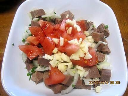 recette Salade de viande langue  de boeuf.