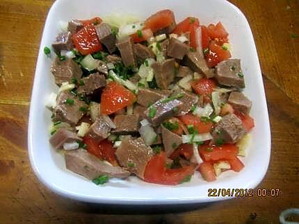 recette Salade de viande langue  de boeuf.