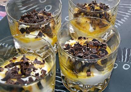 recette Verrine de mousse mascarpone à l'orange et....