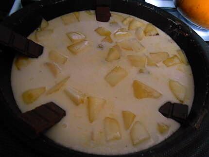 recette FLAN  POMME BANANE  ET  CHOCOLAT