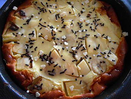 recette FLAN  POMME BANANE  ET  CHOCOLAT