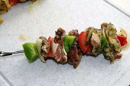 recette Montage des brochettes (agneau et dinde)