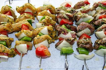 recette Montage des brochettes (agneau et dinde)