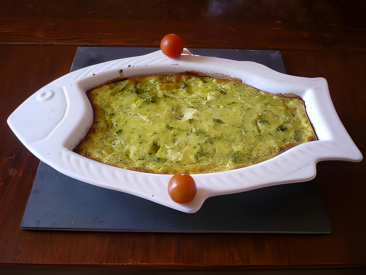 recette Gratin courgettes/bleu d'auvergne/bacon