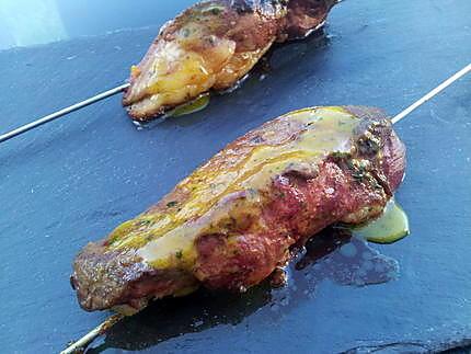 recette Grillades de magret de canard en brochettes