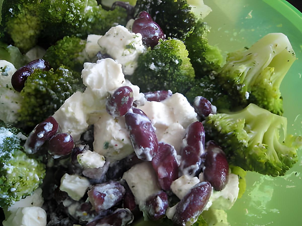 recette Salade avec brocoli, haricots rouges et feta