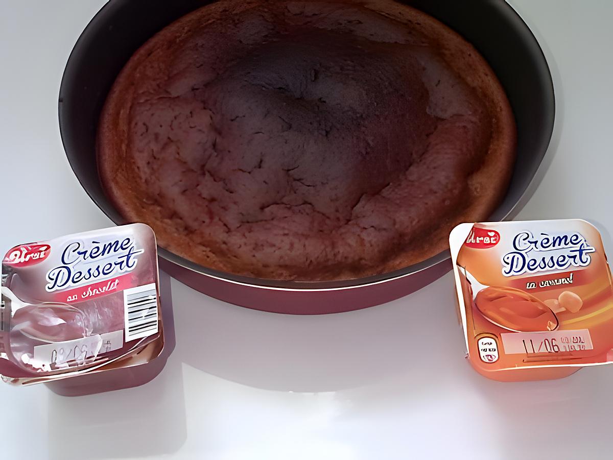 recette gateau fondant caramel et pointe de chocolat (a la "danette")