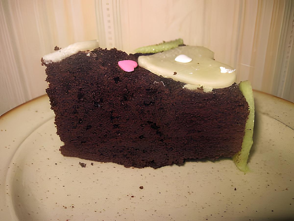 recette Gâteau au chocolat avec des petits coeurs.