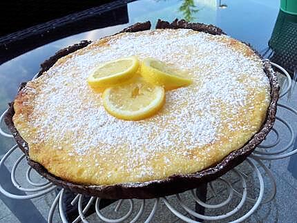 recette Tarte au citron sur sa pate chocolaté