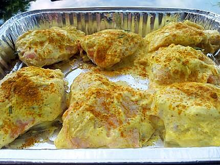 recette Grillades de poulet marinade (citron et curry)