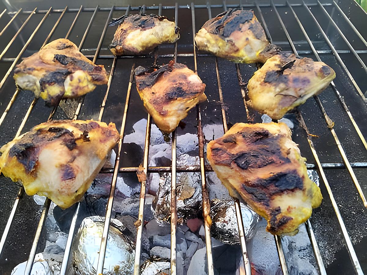 recette Grillades de poulet marinade (citron et curry)