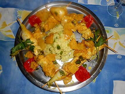 recette Brochette de poulet a l indienne