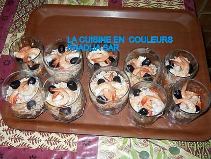 recette Verrines crevettes-poisson blanc saveur crabe