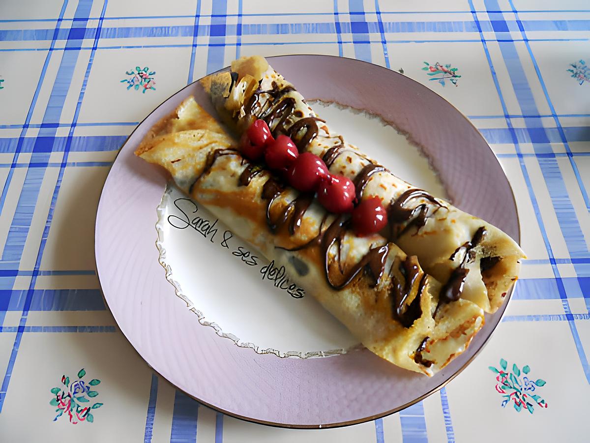 recette Crépes Kircsh et cerises-chocolat