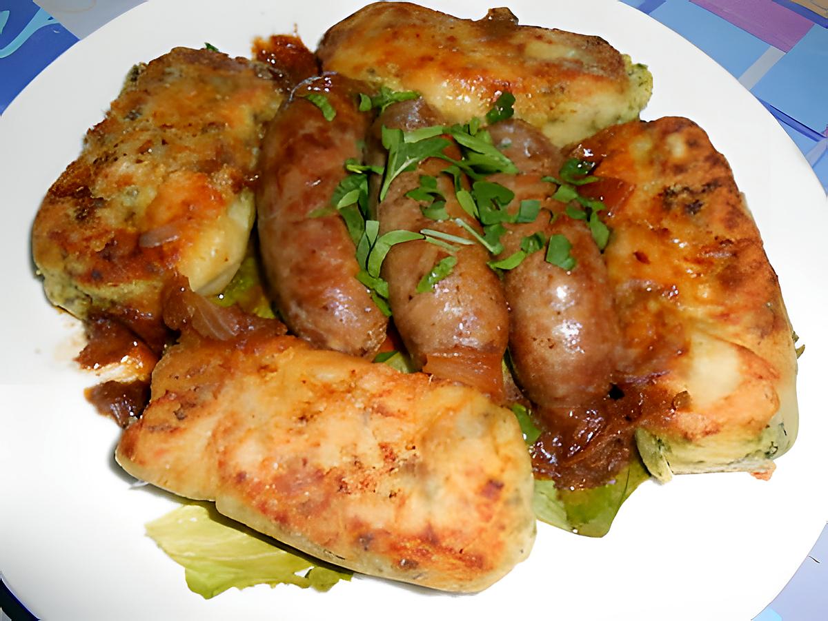 recette SAUCISSES  AU FENOUIL ET  CROQUETTES DE POMME DE TERRE